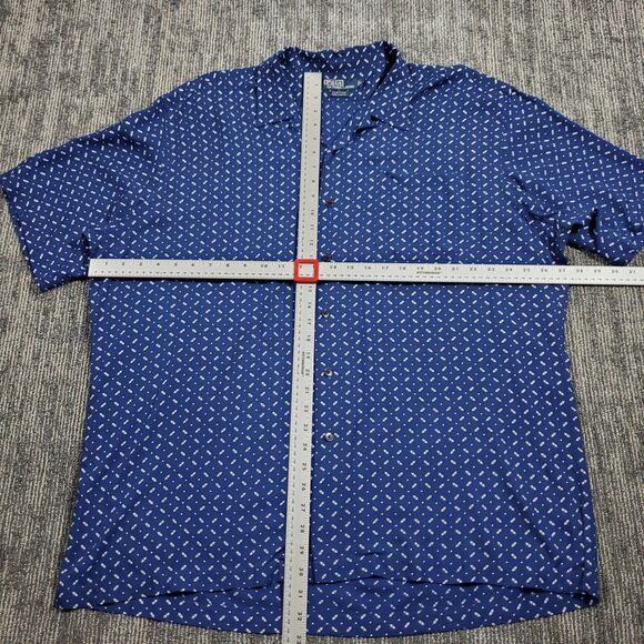 Vintage 90s Polo Ralph Lauren Shirt Men's Clayton XXL Geometric, Rayon, Y2K - Picture 7 of 12